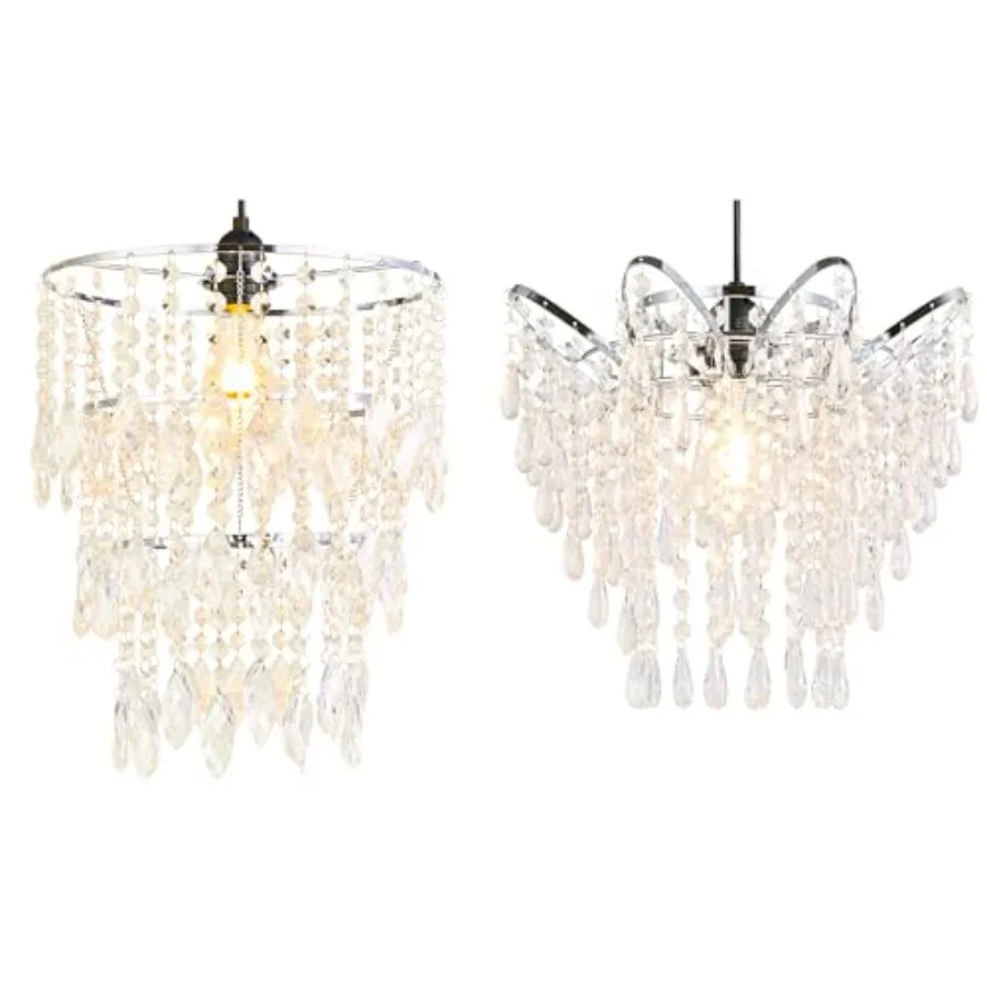 

Chandelier Shades Mini Crystal Light Acrylic Beaded Hanging lamp Modern 3-Tiers Pendant Light Sparkling Ceiling Decor Lampshade