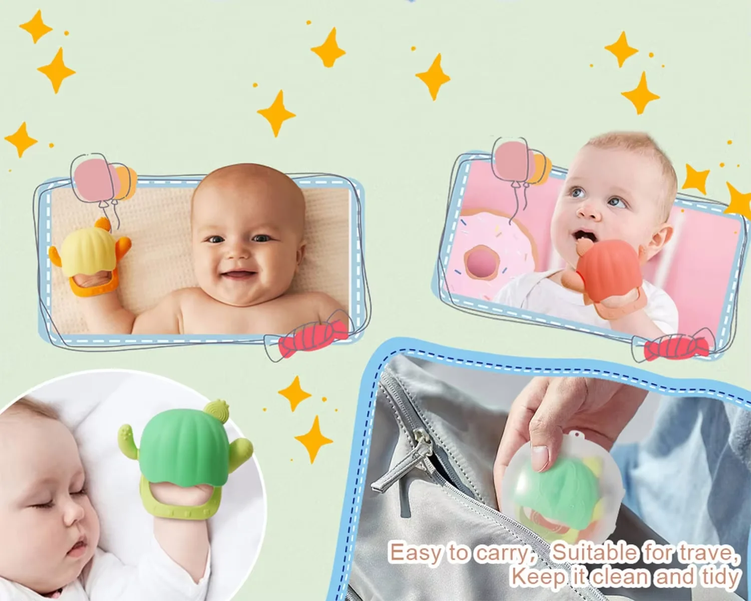 1 pz giocattoli per massaggiagengive per bambini da 0 a 12 mesi allenamento forza di presa forma di cactus bambino rinato morbido silicone accessorio per bambini giocattolo da masticare