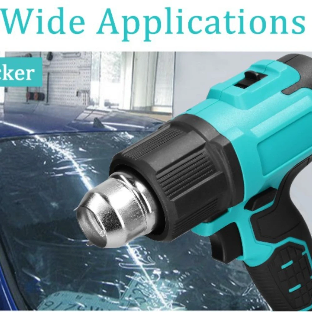 Imagem -05 - Cordless Hot Air Gun Industrial Home Handheld Calor Elétrico Temperaturas Ajustáveis com Bicos Apto para Bateria Makita 18v