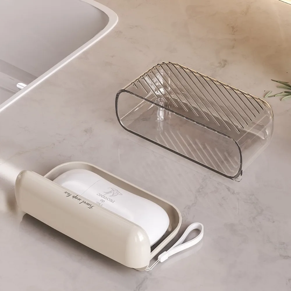 

2pcs Storage Container Plastic Travel Soap Dish Hygienic Storage Sealed Design Soap Rack Sealing Cover Portable Soap Box Gym