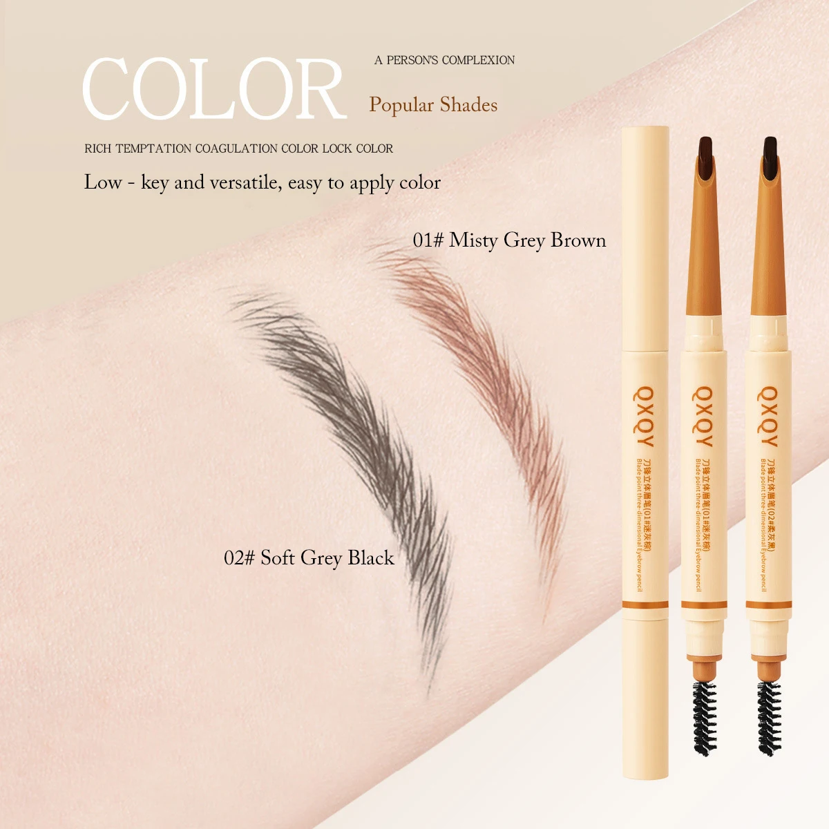 Lápiz de cejas de doble cabeza de larga duración resistente al agua 2 colores lápiz para cejas tinte máscara mejorar cosméticos belleza maquillaje de mujer