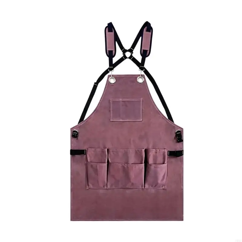 Workshop Apron For Men Large Pocket Padded Shoulders Durable Canvas J0MC