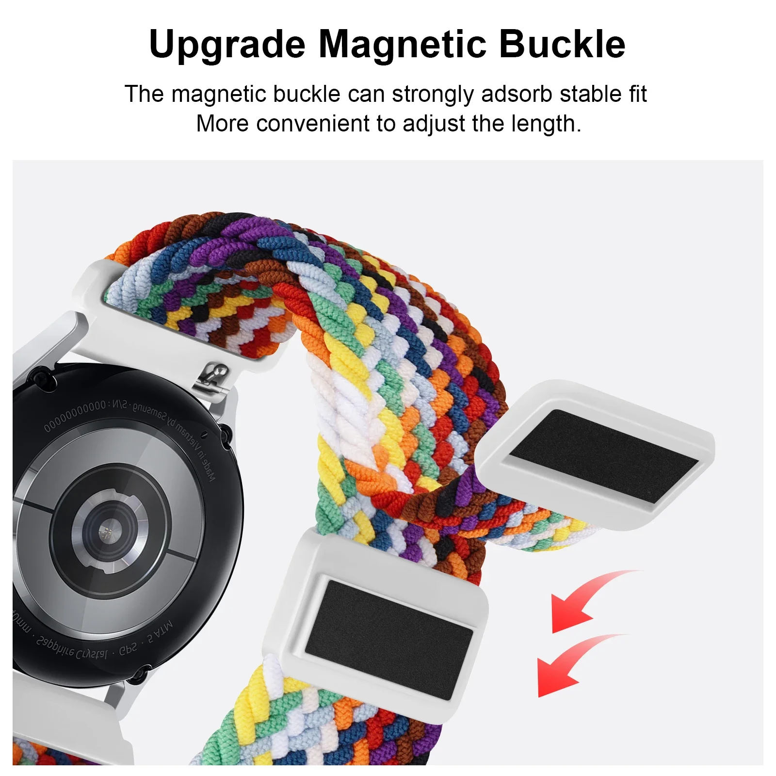 Bracelet magnétique tressé de 22mm, pour Huawei Watch 4 3 Pro/GT 4 3 2 46mm/GT Active/GT 46mm 42mm/GT 2e