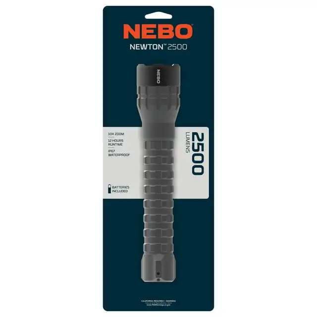 

Nebo Newton 2500 Lumen Led Gris Linterna De Mano Batería Aa