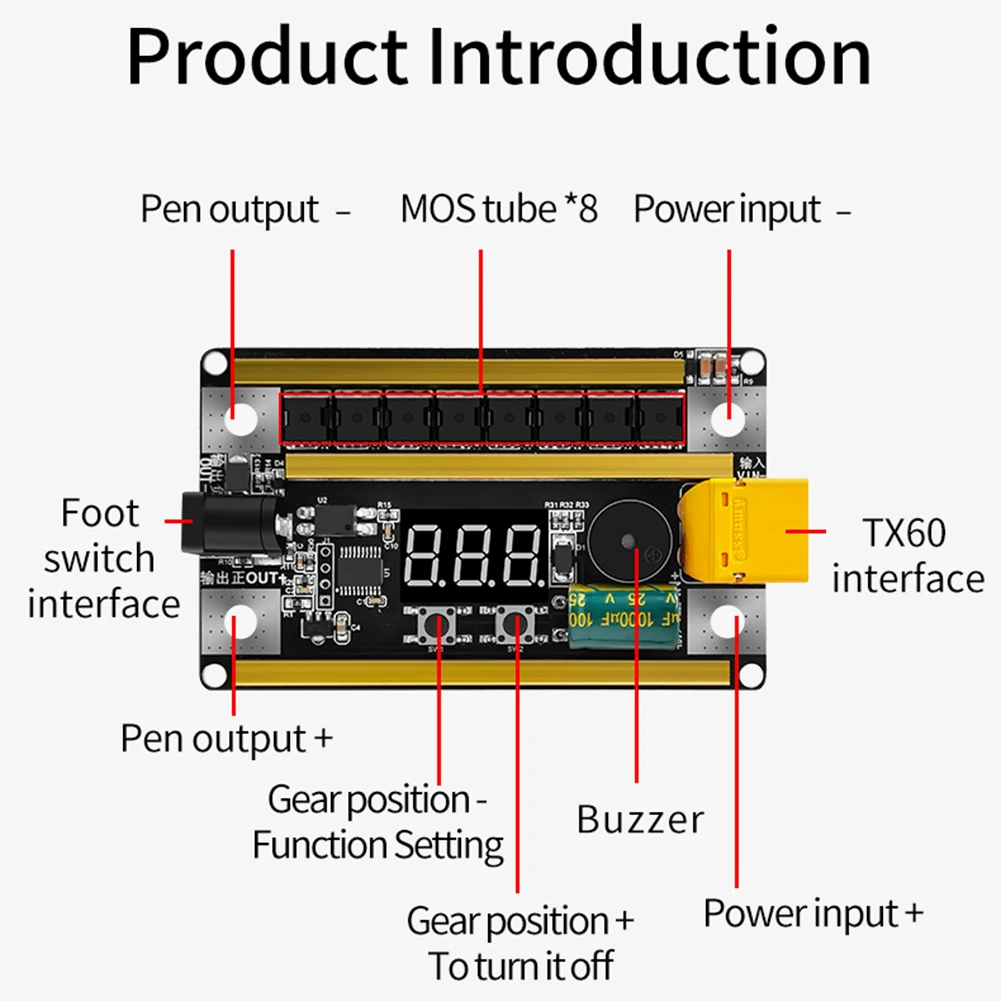 GX591 DIY Spot Welder Set Support Welding 0.1mm-0.2mm Nickel Sheet 12V Spot Welder Control Board 18650 Battery Spot Welding Tool