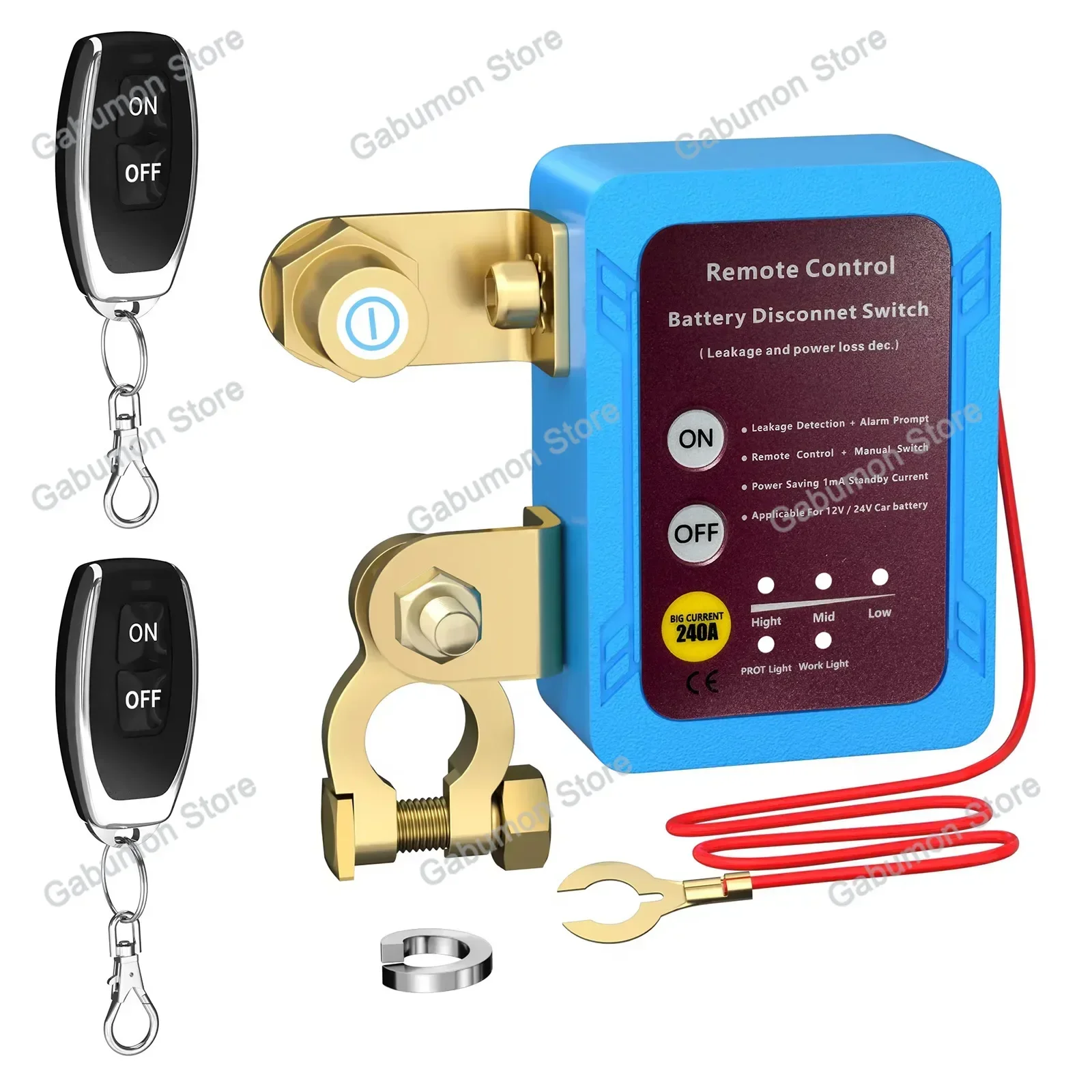 مفتاح فصل البطارية عن بعد 12 فولت 240A مفتاح قتل إيقاف تشغيل الطاقة التلقائي مفتاح التحكم عن بعد للسيارات سيارة شاحنة قارب #3