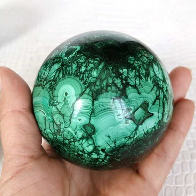 High quality Malachite sphere polished green quartz healing stone ball natural crystal sphere