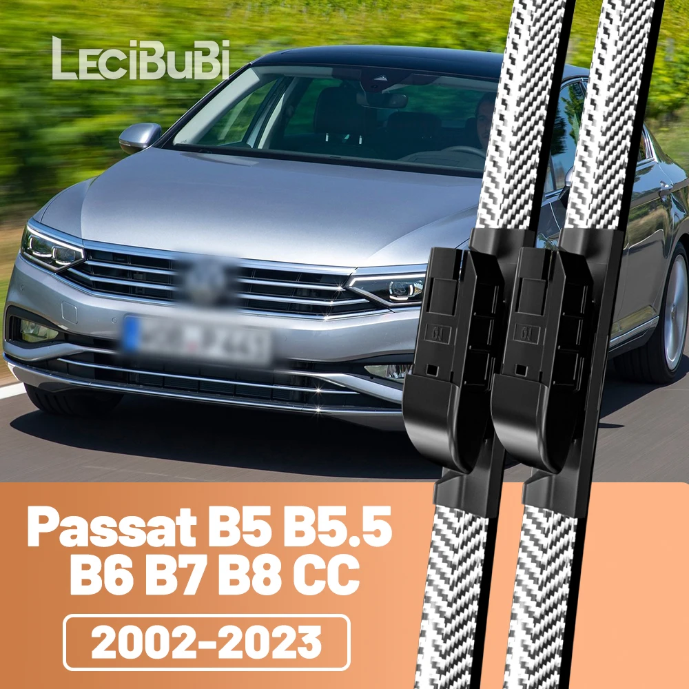 2 stücke Frontscheibe Scheibenwischerblätter Carbon Faser Scheibenwischer Für VW Passat B5 B5.5 B6 B7 B8 CC 2002-2023 2015 2016 2017