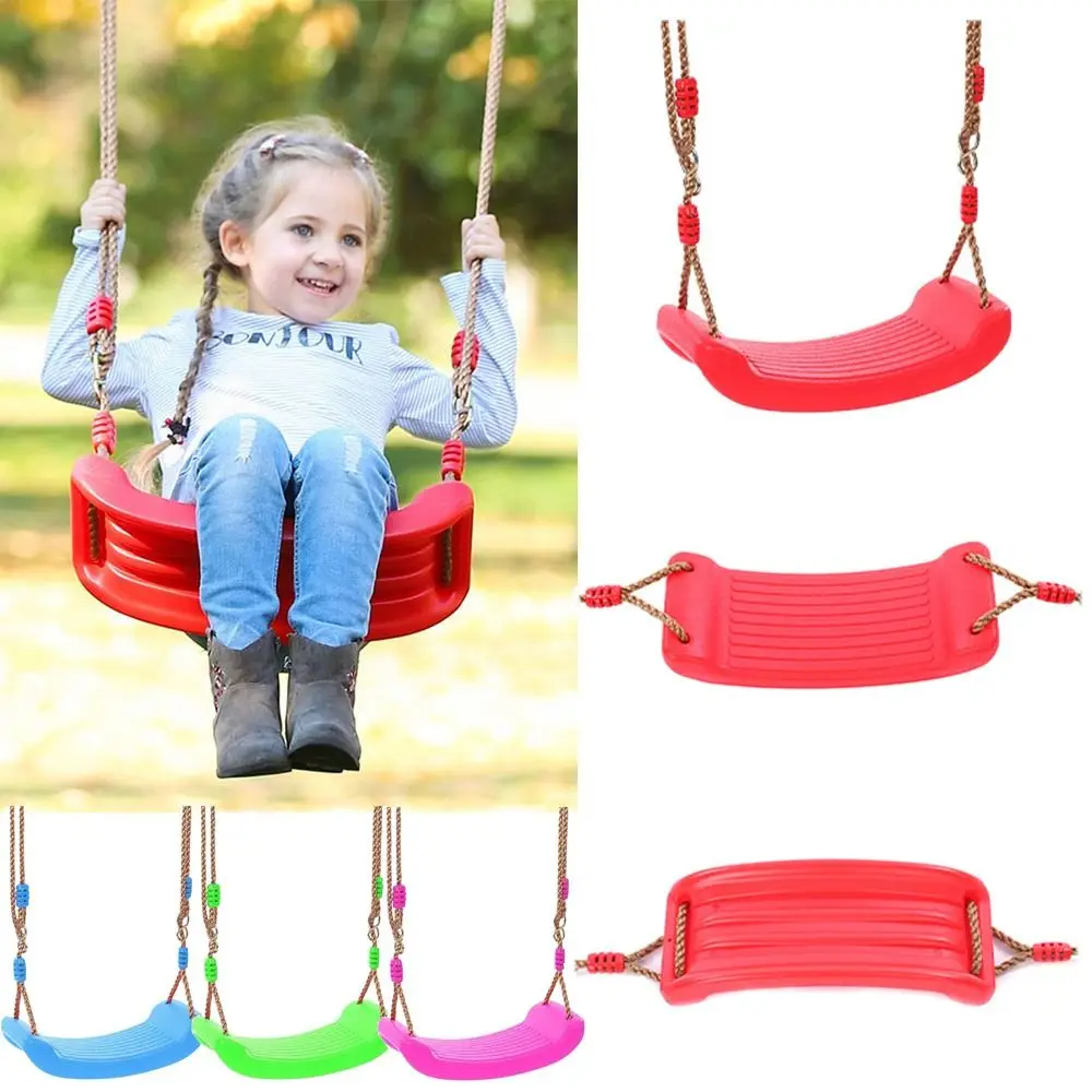 Nieuwe kunststof kinderschommel veelkleurig met hangend touw schommel verstelbare hoogte accessoires zitplank schommel kinderen