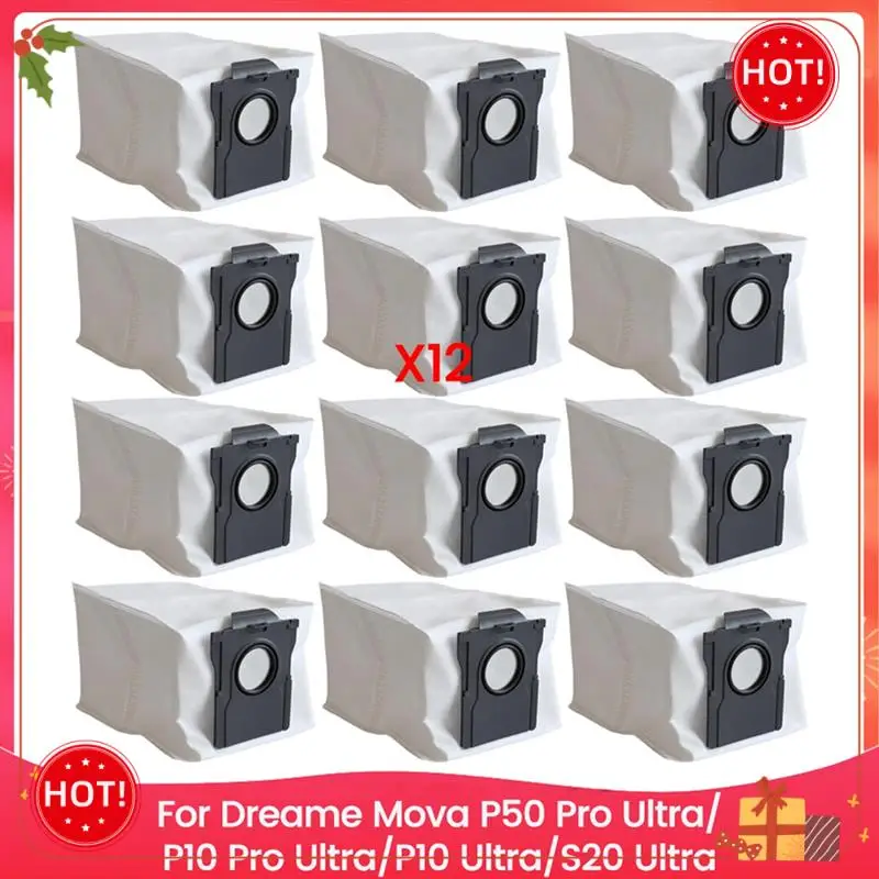 ABLE-حقيبة غبار مفرغة تناسب Fordreame Mova P50 Pro Ultra/P10 Pro Ultra/P10 Ultra/S20 Ultra قطع غيار 12 قطعة