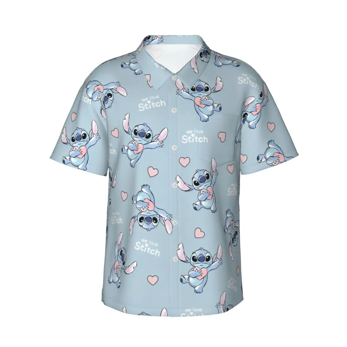 

Casual Fashion Cartoon Lilo And Stitch Shirt Unisex Printed Shirts Men's Summer 3D Tops