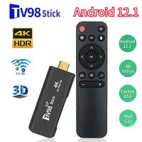 TV98 TV Stick Ultra HD Android12.1 4K Smart Android TV Box 2.4G 5G Dual WiFi Smart TV Box H.265 Network Media Player Set Top Box