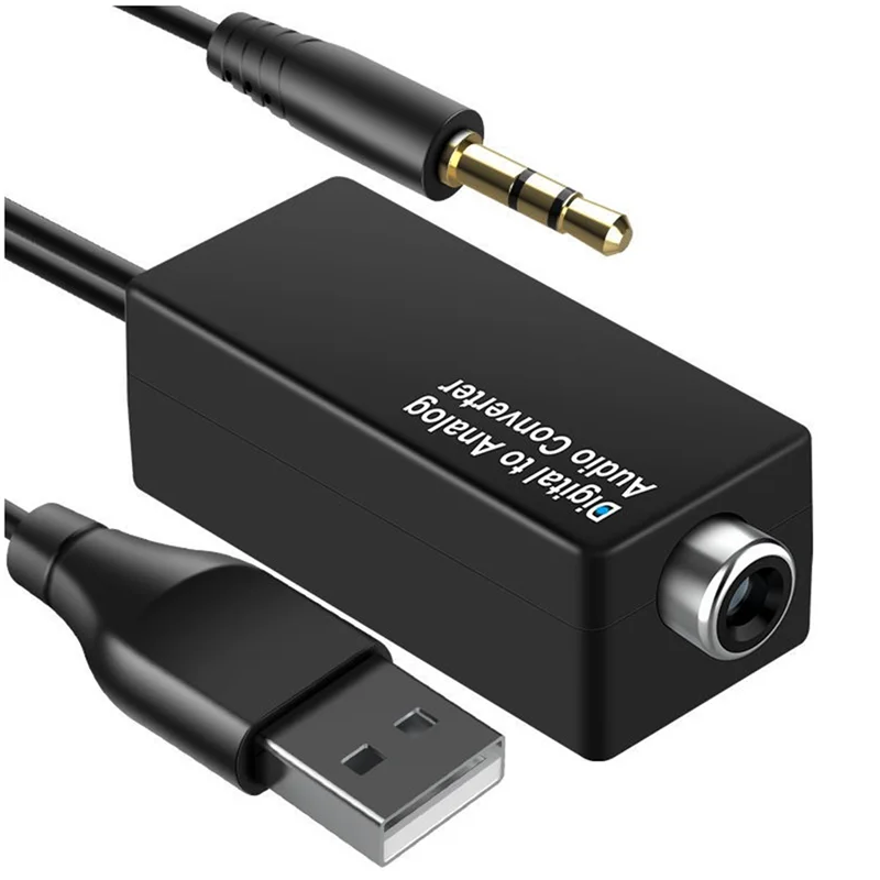 Excellent-Digital To Analog Audio Converter Digital To Coaxial Analog 3.5Mm USB Decoder Adapter For TV For  For PS4