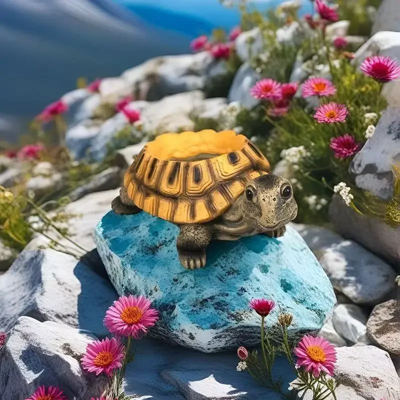 Neue Schildkröten-Dekofigur, Kreative Nachbildung einer Meeresschildkröte aus Kunstharz für Bonsai- und Topfpflanzendekoration – Detail 5