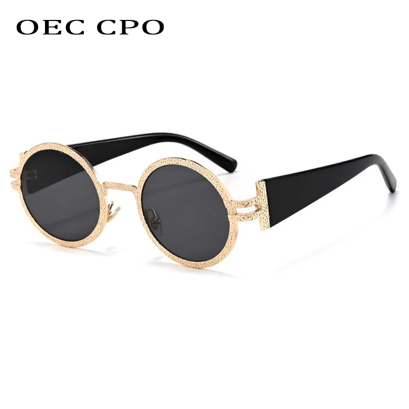 

OEC CPO Metal Frame Round Sunglasses for Men Women Brand Designer Fashion Punk Sun Glasses Female Stylish Eyewear Shades UV400