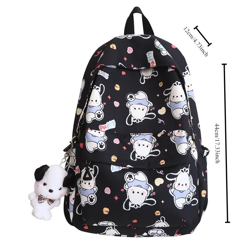 Sanrio Pochacco Cute School Bag Cartoon Teenagers Cute Large Capacity Backpack Anime Zipper Bag Convenient Travel Backpack New