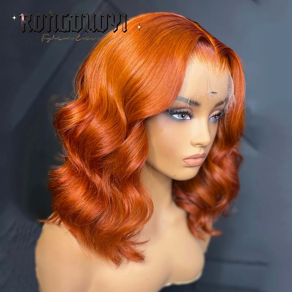 Short Orange Wig Synthetic Lace Front Wigs Body Wave Burgundy Bob Wig Lace Wigs For Women Green Wig Deep Wave Cosplay Front