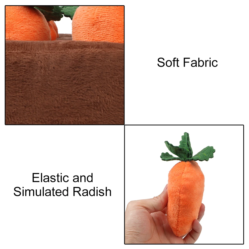 To Improve Eating Habits Carrot Plush Pet Vegetable Chew Toy Durable Chewing Toy Hide Food Toys Pets Sniff Dog Cat Toy