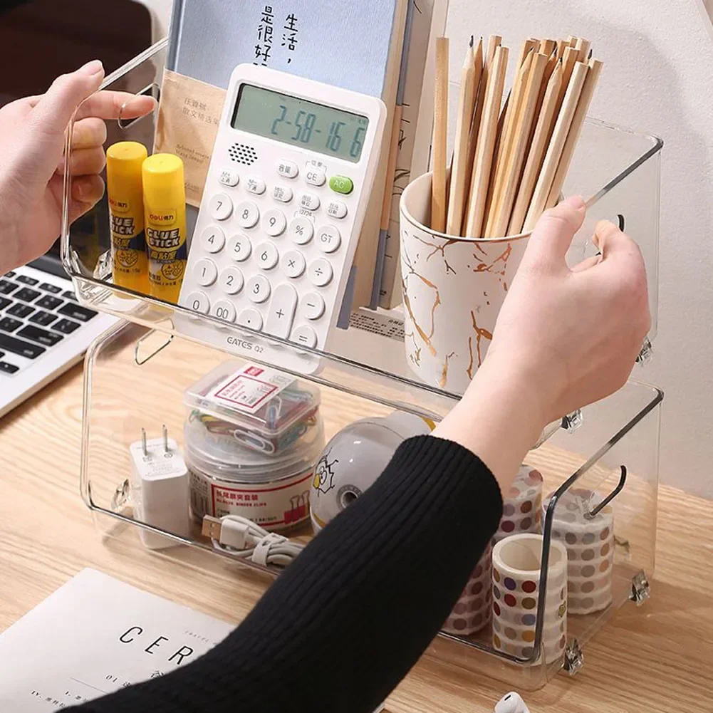 Acrylic Clear Storage Box Bin Refrigerator Organizer Drawer Storage-Box Cabinet Desktop Food/Snack Makeup Storage Box Containers