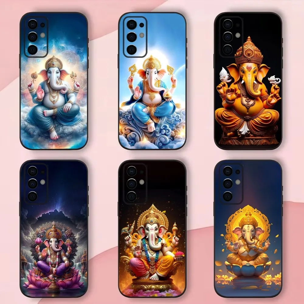 Ganesh Elephant God Phone Case For Samsung S24,S21,S22,S23,S30,Ultra,S20,Plus,Fe,Lite,Note,10,9,5G Black Soft Shell