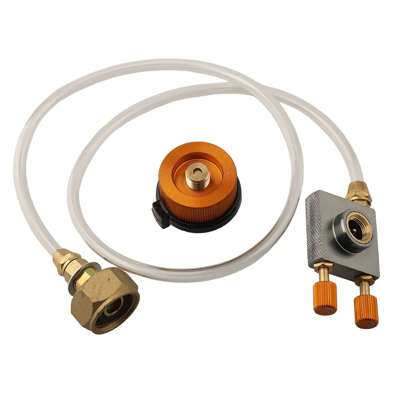 Gas Cartridge Valve Adapter Copper Propane Refill Connector With Decompression Switch For Outdoor Camping Stove For LPG Tank Reu