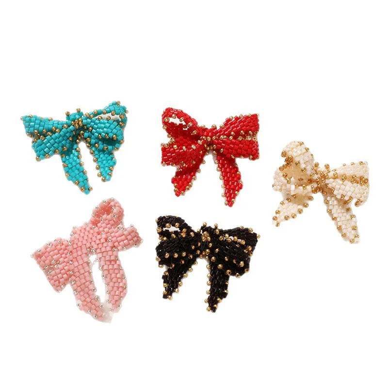 Min order 10pcs/lot color glass beads decoration handmade bow shape bowknot diy jewelry garment hair accessory