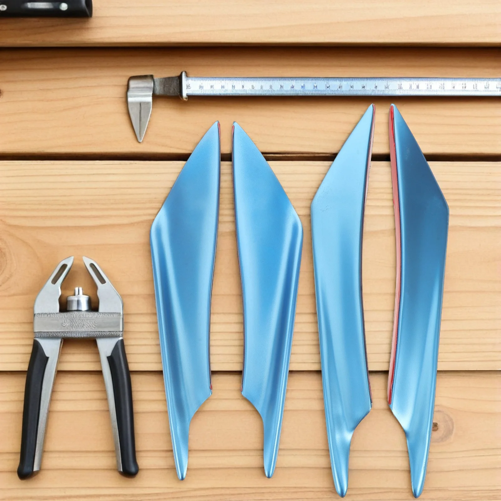 

4Pcs Universal Front Bumper Spoiler Canards Trim Car Modification Accessories Enhanced Aerodynamics Sporty Appearance Sturdy ABS