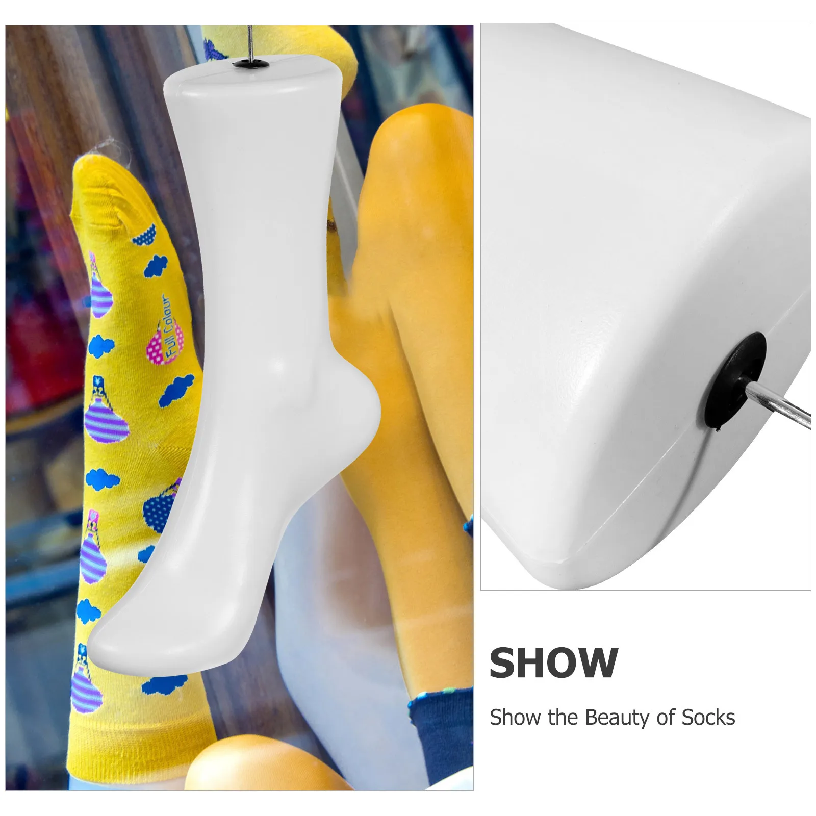 

2Pcs Female Style Foot Sock Display Holder Hanging Sock Foot Prop Stand for Showcasing Socks and Anklets Realistic Effect