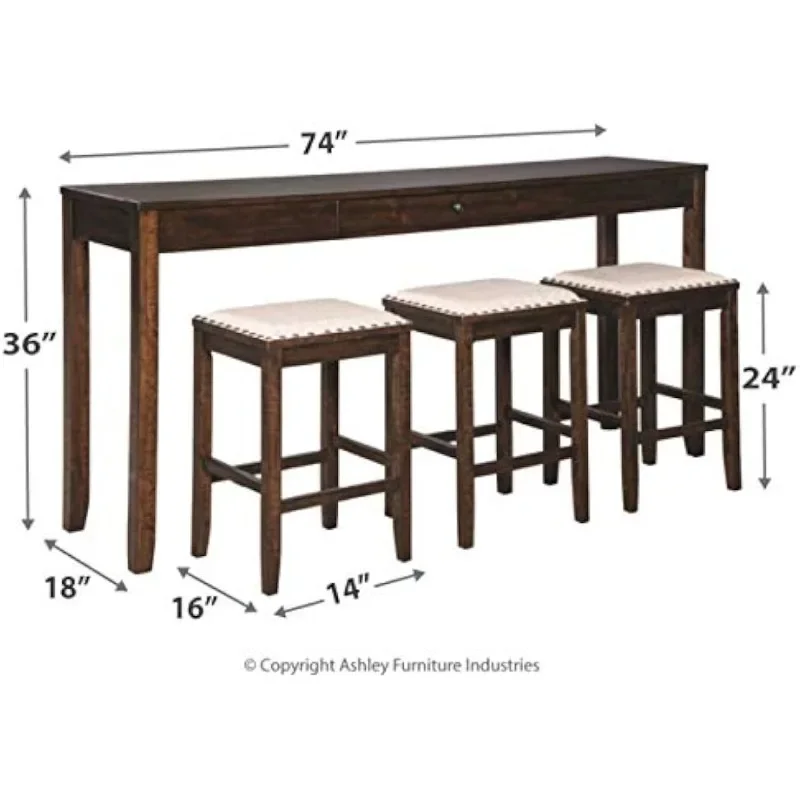 Counter Height Dining Table Set com Bar Stools, Signature Design