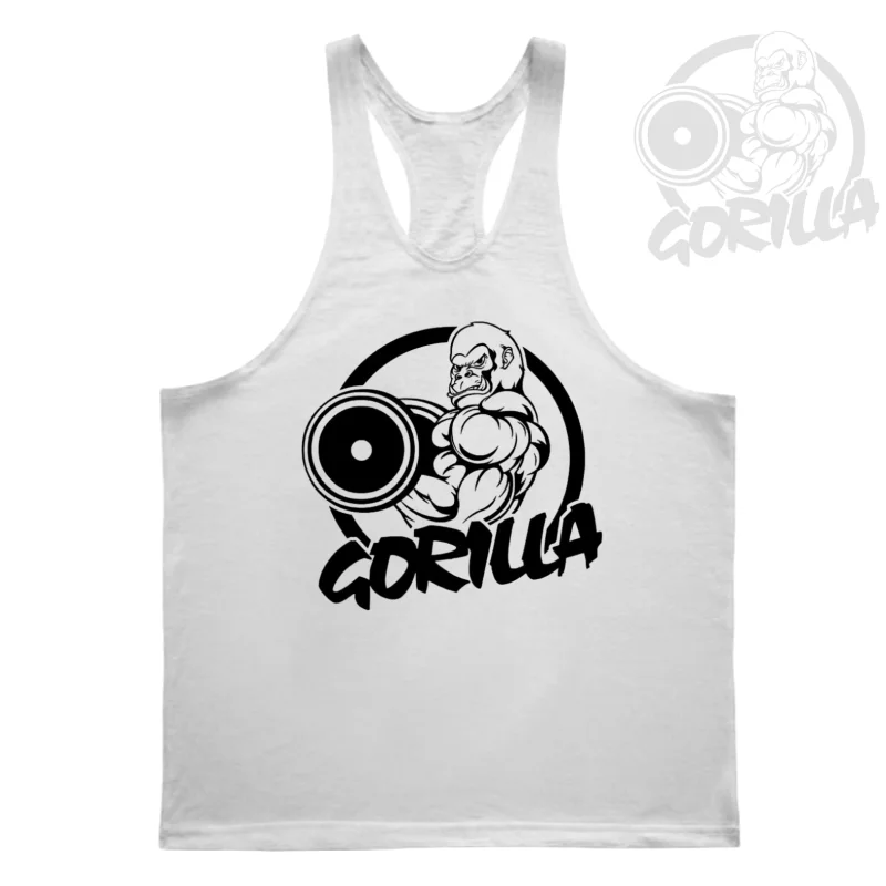 Canotta da uomo con cinturino sottile con retro scollato, tessuto traspirante, ideale per bodybuilding e allenamenti in palestra intensi quotidiani