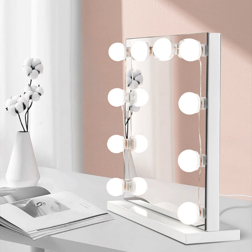 Luces de tocador para espejo de maquillaje, Kit de luces de espejo LED regulables, luz de maquillaje para Baño