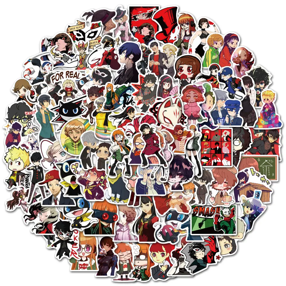 50/100Pcs Persona 5 Game Stickers Waterproof Skateboard Motorcycle Guitar Luggage Laptop Bicycle Sticker Aesthetic Decals