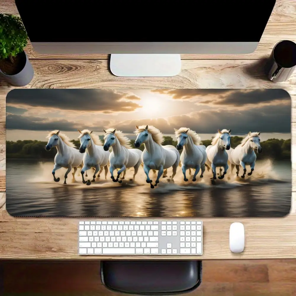

Коврик для мыши с рисунком лошади, большой размер, резиновая основа, противоскользящие аксессуары для ПК, настольные аксессуары, коврик для мыши для офиса и геймера, коврики для клавиатуры, декоративный коврик