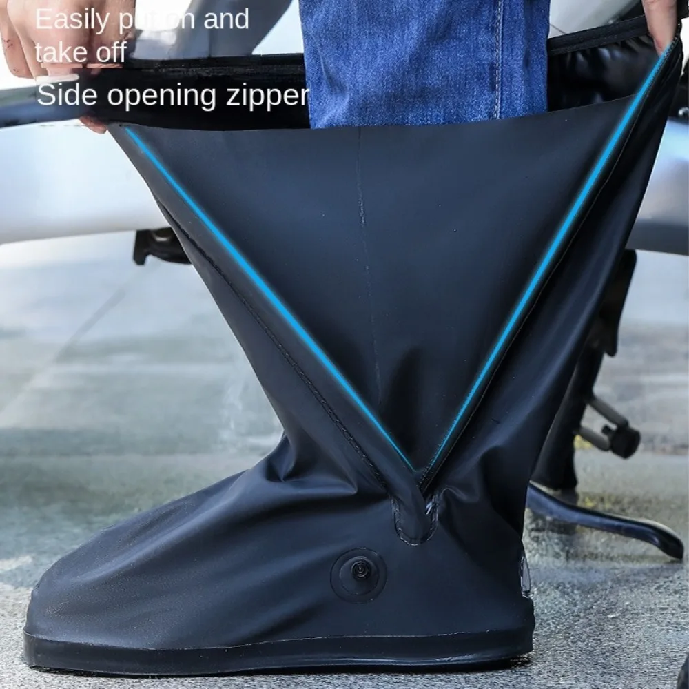 Botas de lluvia impermeables, cubiertas antideslizantes, zapatos reflectantes de barro, cubiertas antipolvo, Botas de lluvia de tubo alto ajustables, conjunto de ciclismo