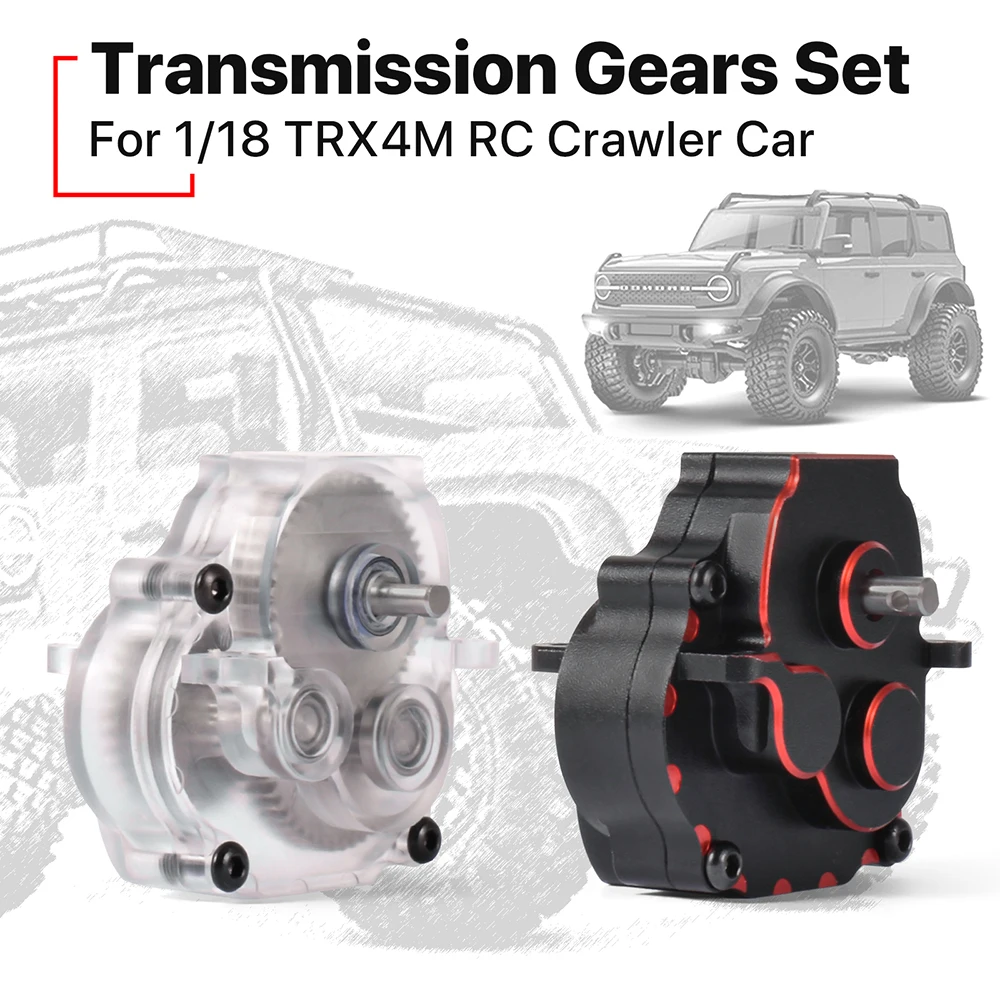 9IMOD Complete Transmission Gearbox RC Car Transmission Gear 40.3:1 Gears Metal/Plastic Case For 1/18 TRX4M RC Car Upgrade Parts
