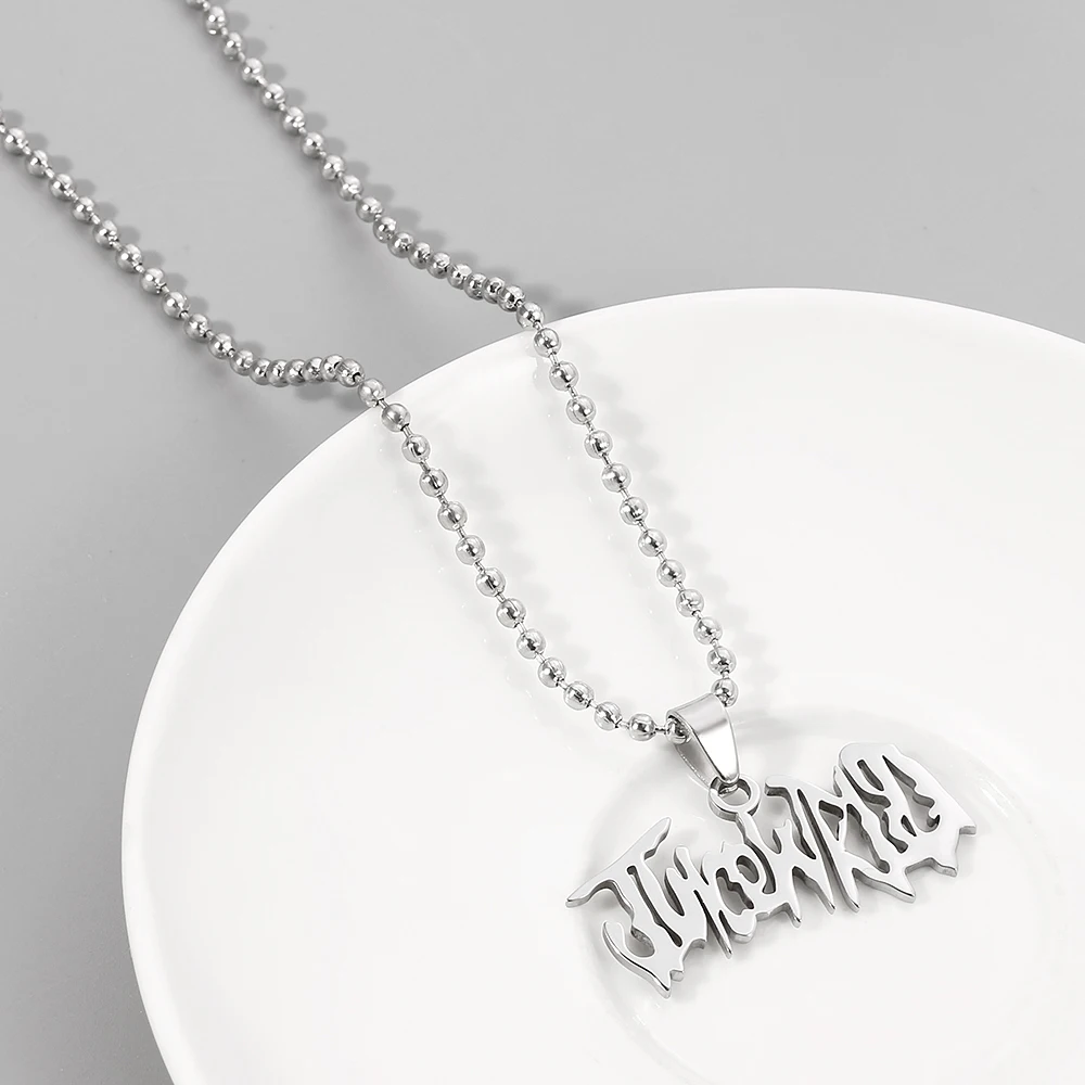 JUICE Wrld Pendant Necklace Singer Rapper Letter Name Chain Necklace Fans Memorial Jewelry Gift femme Mujer