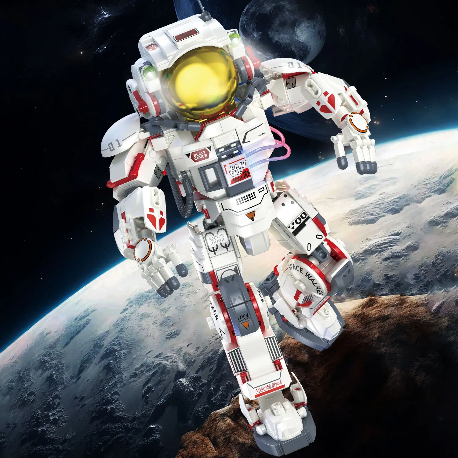 

Набор для сборки светящегося космонавта из 840 деталей: развивающая игрушка-конструктор для мальчиков, светящаяся в темноте, артикул №6374