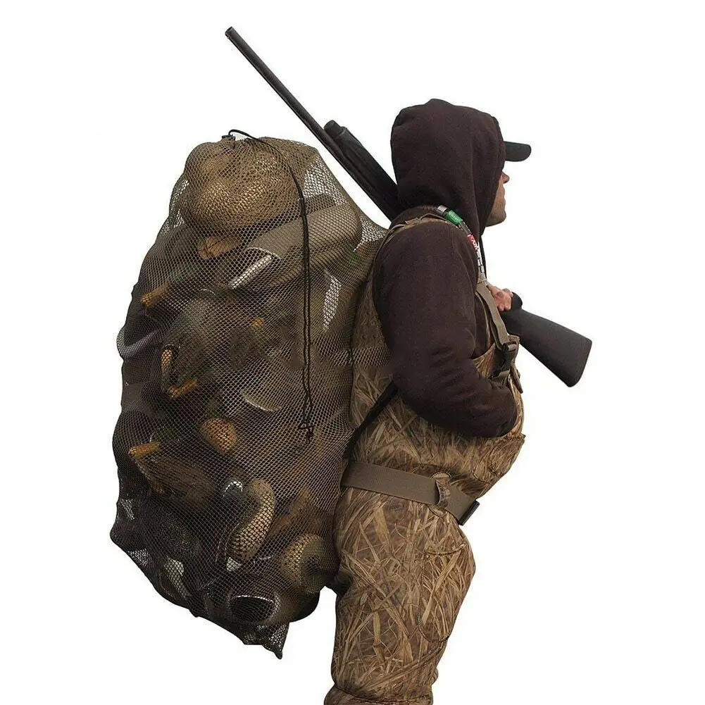 Decoy Mesh Hunting Pouch for Waterfowl Marllard Carrying Adjustable Back Strap Outdoor Supplies Mesh Decoy