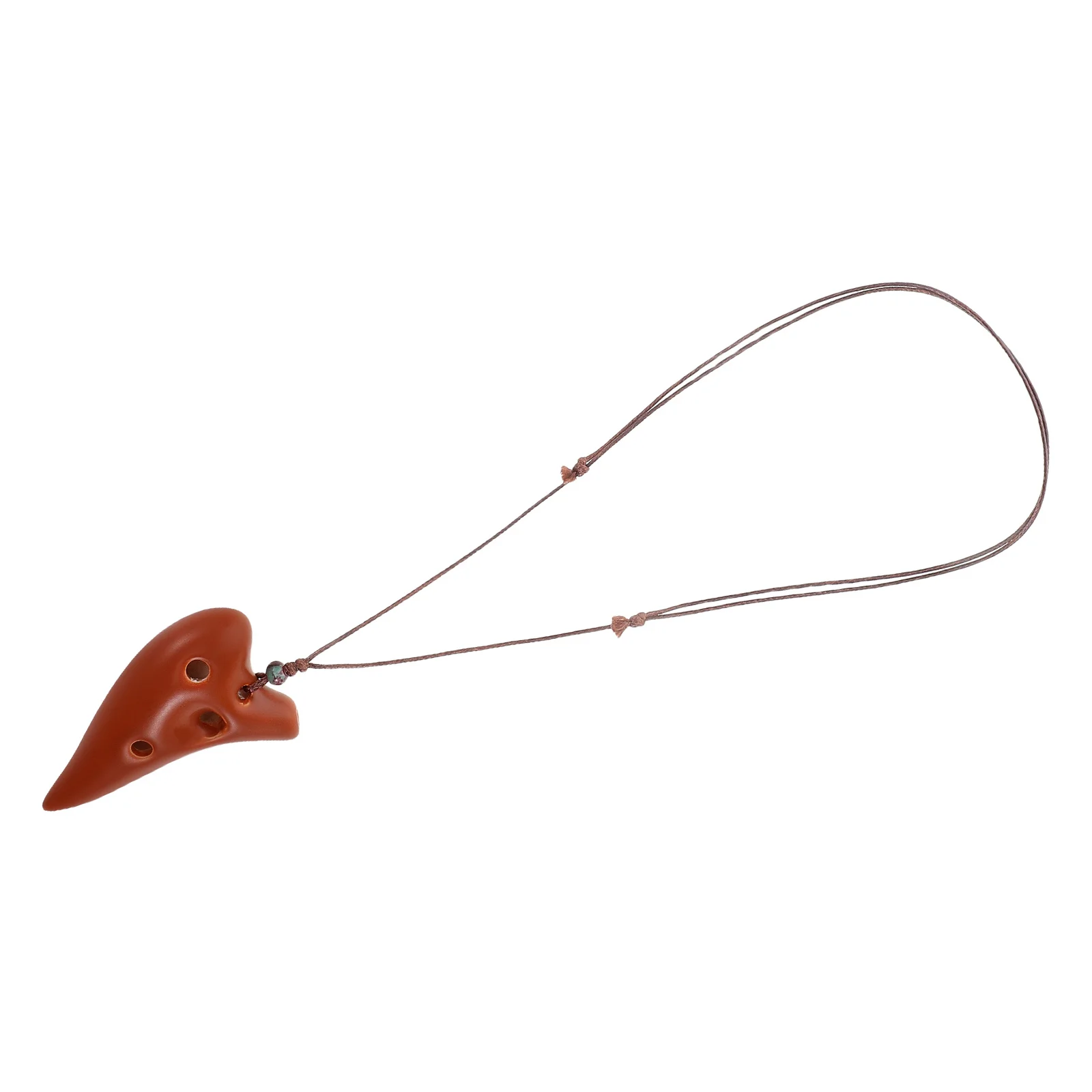 

Mini Ceramic Ocarina Musical Instrument 6 Hole Coffee Color High Pitch Tune Portable for Beginners Music Lovers Unique Sound