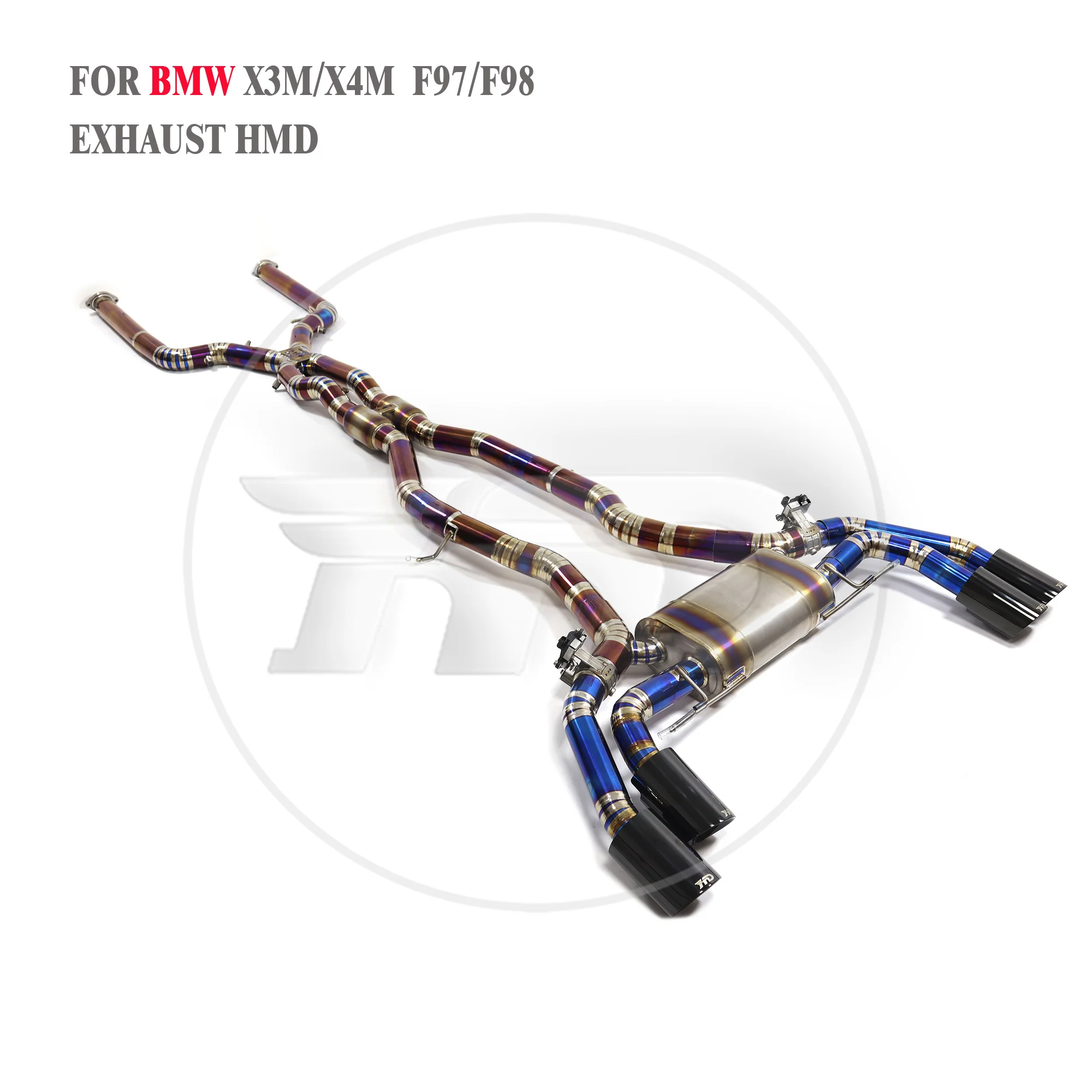 

HMD Titanium exhaust pipe Catback for BMW X3M X4M F97 F98 3.0T LCI electronic valve auto parts Exhaust Muffler