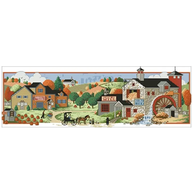 Village moulin rouge padrões contados ponto cruz 11ct 14ct 18ct diy kits de ponto cruz chinês bordado conjuntos de bordado