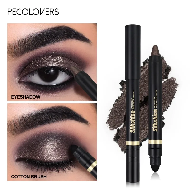 Image of Wasserdichter und schweiß fester doppel endiger Lidschatten stift 20 Farben Augen highlight aufhellen Augen Augen kosmetik auf natürliche Weise
