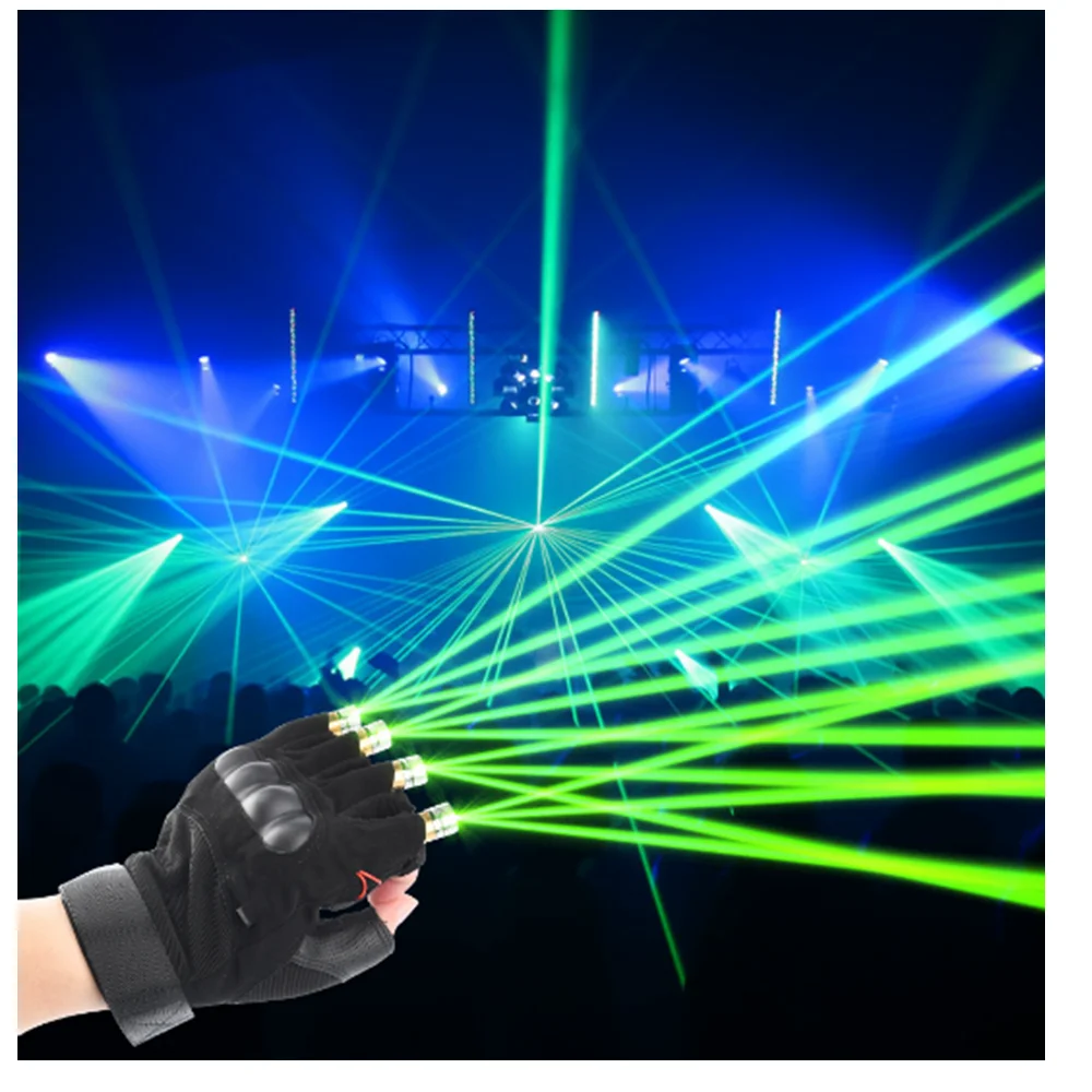 532nm /650nm 405nm  Purple Green Red Laser Gloves Performance Props Hip-Hop Party DJ Stage Lighting