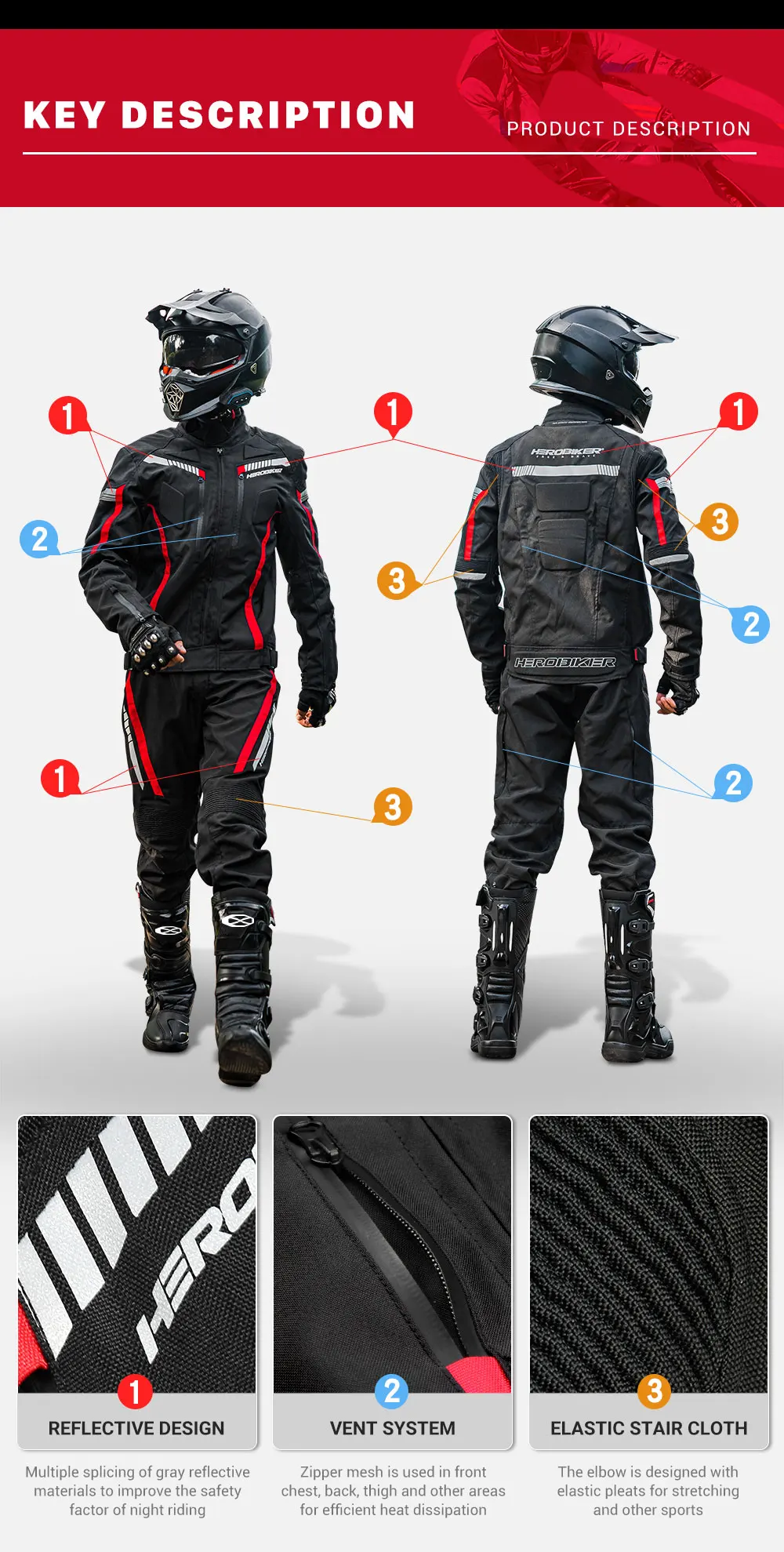 HEROBIKER Waterproof Motorcycle Jacket Man Racing Jacket Wearable Motorcycle Pants Moto Clothing With EVA Protection 21 S9c6c89a054234f3ab6d82660697d12bdO