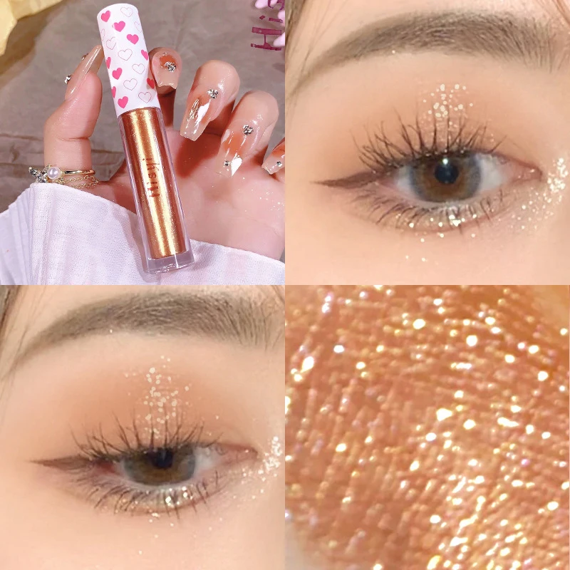 6 Colors Glitter Liquid Eyeshadow Waterproof Long Lasting Monochrome Pearly Fine Sparkling Sequins Eye For Beauty Tool