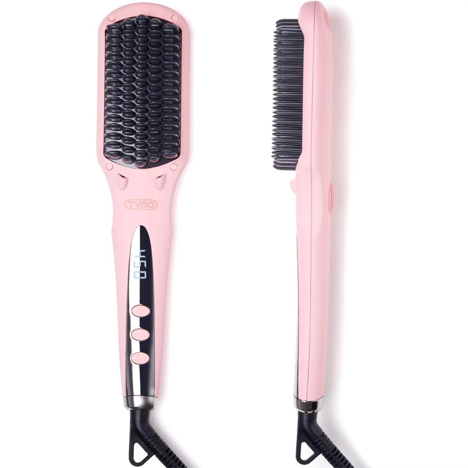 

Ionic Hair Straightener Brush with 10M Negative Ions, 25s Heat-Up, 16 Temps, Dual Voltage, LED Display, Ceramic Hot Comb for