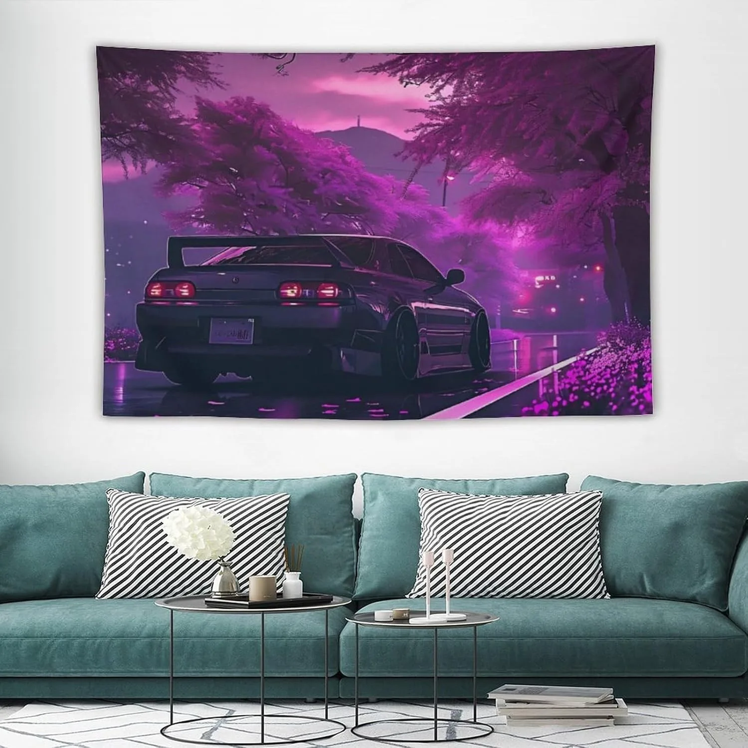 tapecaria-de-carro-roxo-–-luzes-de-neon-paisagem-urbana-cores-vibrantes-e-atmosfera-urbana-para-decoracao-de-casa-moderna-e-elegante
