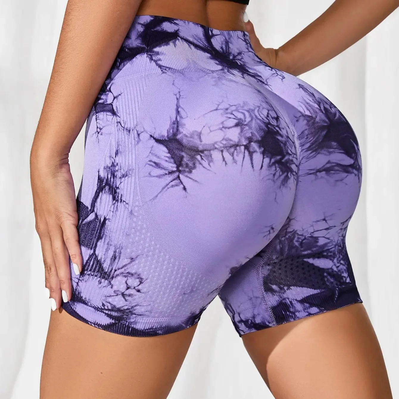 Tie Dye Sl High Waist Fitn orts Women Pu up opee Base Layer Pants 2023 Autumn Other Material 00%