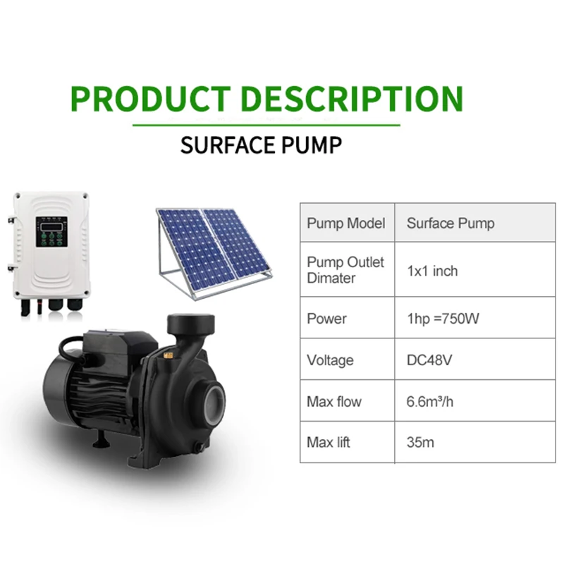 Wholesale Big Flow Solar Water Pump Kit Agriculture Irrigation Solar Surface Water Pump