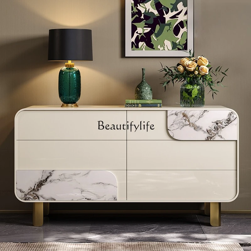 

Marble Drawer Entrance Cabinet Premium Paint Bedroom TV Bedside Storage Cabinet